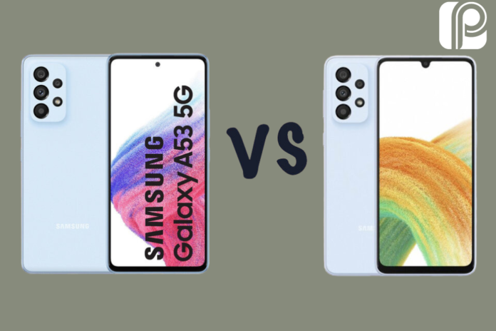 Comparison Samsung Galaxy A53 vs A33; what is the difference